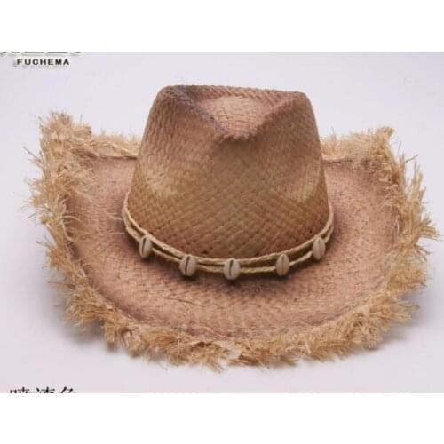 5pcs/lot weatern style man casual summer straw hat male casual straw hat man cowboy hat