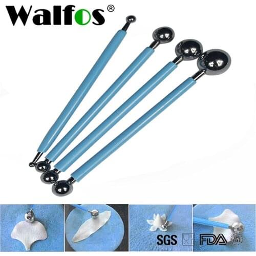 WALFOS BRAND Accessoire Cuisine Voberry 4pcs DIY Stainless Baking Cake Tools Fondant Decorating Modelling Tool Sets GD25
