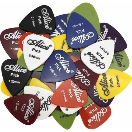 50 pieces Alice Guitar Picks Acoustic Electric Mediator Guitarra Violao Accessories Thickness 0.58 0.71 0.81 0.96 1.20 1.50 (mm)