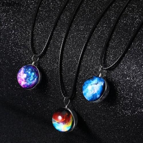 Ceilim Jewelry Big Long Crystal Necklace Women Necklaces & Pendants Vintage Statement Universe Necklace Glass DIY Gifts Collares