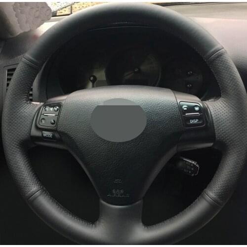 DIY Leather Car Steering Wheel Cover for Lexus ES250 2005 GS300 2004-2007 Hand-stitched Black Hige Soft Faux