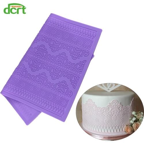 Cake Mould Lace Silicone Mat Flower Pattern Fondant Cake Lace Embossed Sugar Lace Mat Cake Decorating Tool