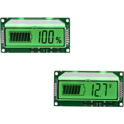 12V Lead Battery Charge Level Indicator Battery Tester Lithium Battery Capacity Meter LED Tester Voltmeter Dual Display 6-63V