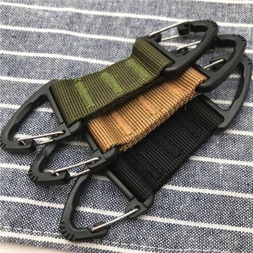 Carabiner Triangle Buckle Rope Keychain Outdoor Camping Climbing Tactical Survival Tool Snap Clip Lock Buckle Hook
