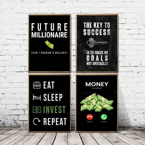 Canvas Painting Paper Money Key Food Invest Modular Pictures Modern Print Poster For Living Room Wall Art Home Decor
