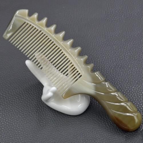 Natural Yak Horn Comb Fine Tooth Comb -Hair Straighter Comb Anti-Static Hair Massage Brush