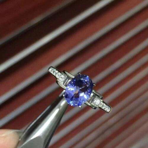 Real Natural Tanzanite luxury ring ring Free shipping gemstone 925 sterling silver Fine jewelry