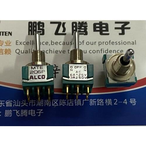 1PCS Japan Alco MTE206P 7-1437558-3 small waterproof button switch 6 foot 3 port shaking arm Dial switch 6A