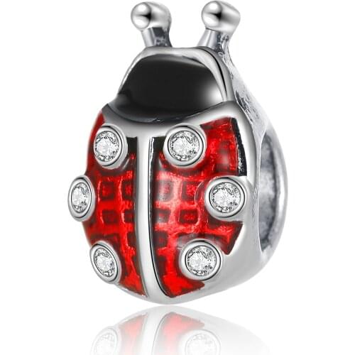 New Original Alloy Bead Ladybug Animal Charm Fit Pandora Bracelet Bangle Necklace DIY Women Jewelry