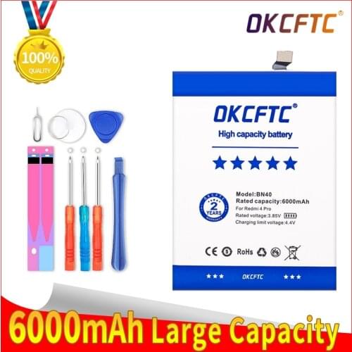Orginal BN40 6000mAh Battery For Xiaomi Redmi 4 Pro Prime 3G RAM 32G ROM High Quality Phone Replacement Batteries