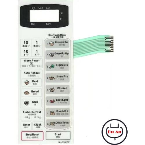 Microwave Oven Panel Touch Switch Membrane Switch Control Panel Touch Button For NN-S553WF Microwave Oven Parts