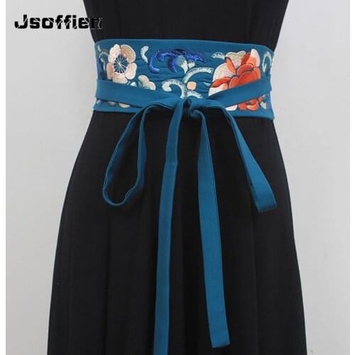 Chinese Embroidery Traditional Hanfu Dress Belt Japanese Yukata Dress Waist Cummerbunds Original Harajuku Retro Kimono Waistband