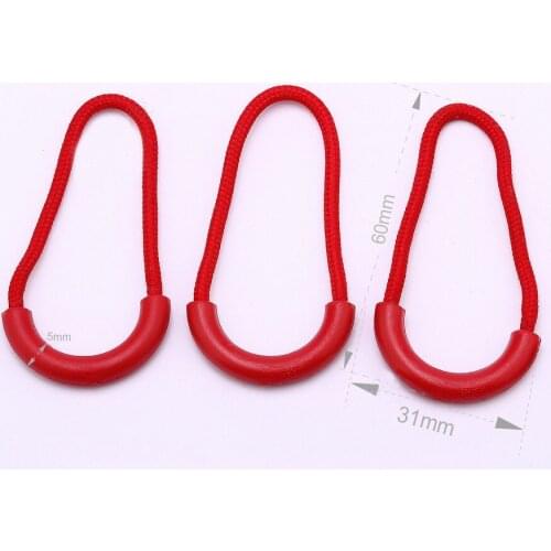 6pcs PVC zipper slider suitcase zipper slip rope puller detachable clip slider cord for School Bag garment Accessory