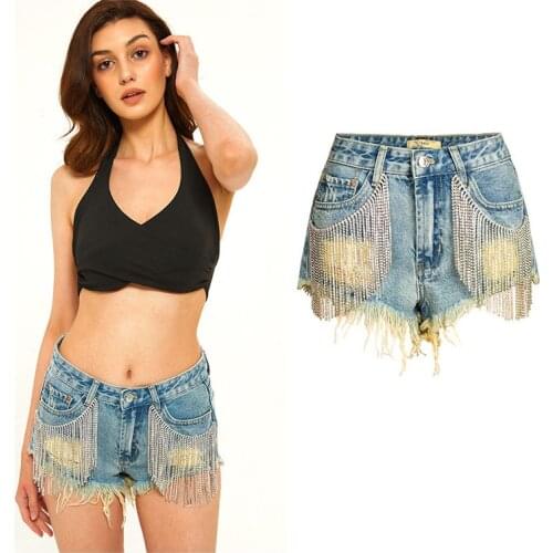 2020 Womens Summer irregular Denim Shorts Middle waist Vintage Loose Shorts Women Summer Fringed shorts Sexy Slim Short Jeans