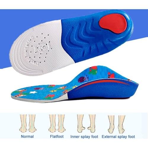 Kids Children Flat Feet Insoles Arch Support 4cm Orthotic Orthopedic Shoe Inserts for X/O Legs Shoe Heel fixed Pads