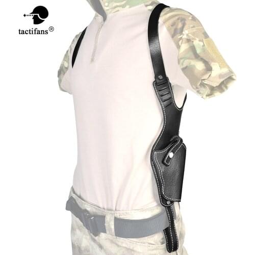 Tactical Military Holster Genuine Leather Cowhide Shoulder Underarm Armpit Hidden Concealed Gun RH Pistol Vertical Hunting