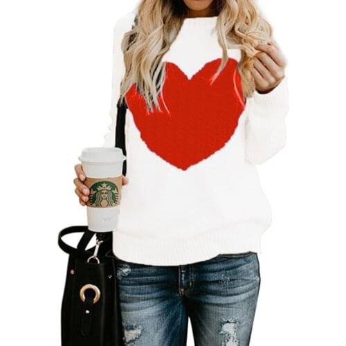 Winte Warm Knitted Sweaters Autumn Women Pullover 2020 Love Pattern Christmas Sweater Women Knitted Sweater