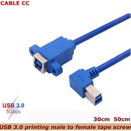 USB 3.0 cable BF USB 3.0 B master with ear lock screw panel cable female lock screw cable used in hard disk box printer scanner