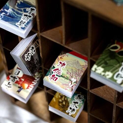 Journamm 50pcs Vintage Kawaii Sticky Pad Japanese Style Stickers Aesthetic Deco Stationery Scrapbooking Stickers Post-it Notes