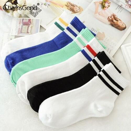 Japanese Loose Socks Unisex Girls Boys Harajuku Socks Solid Colors Needles Knitting Striped Cotton Breathable Socks Dropshipping