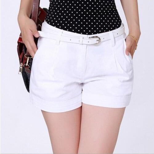 Women Spring Summer Cotton Straight Shorts Female Plus Size Casual Shorts For Women LY305