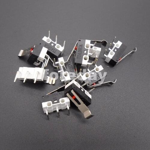 10PCS limit switch touch switches right bending 3D Printer 1A/125V AC Mouse Button For Makerbot MK7 / MK8 10PCS/LOT * FD114X10