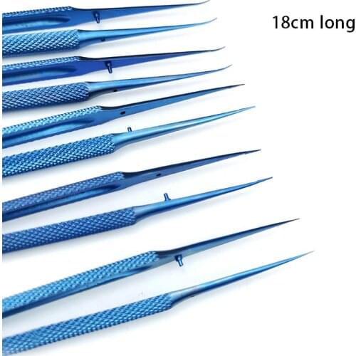 18cm Ophthalmic Forpces Curved Straight Titanium Tweezers Clip Clamp Eye Instrument