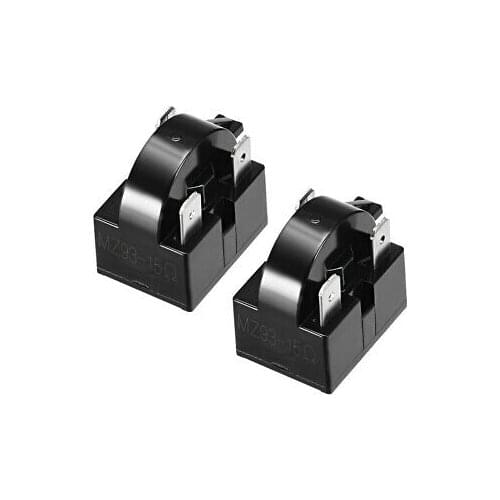 2 Pcs 15 Ohm 3 Pin Refrigerator PTC Starter Relay Black