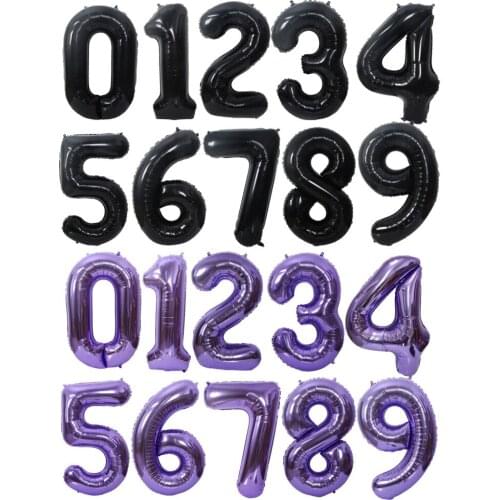 40inch Purple Foil Number Balloons Latex Happy Birthday Party Decor Balloon Adult/Kid Baby Shower/Wedding Decoration Supplies