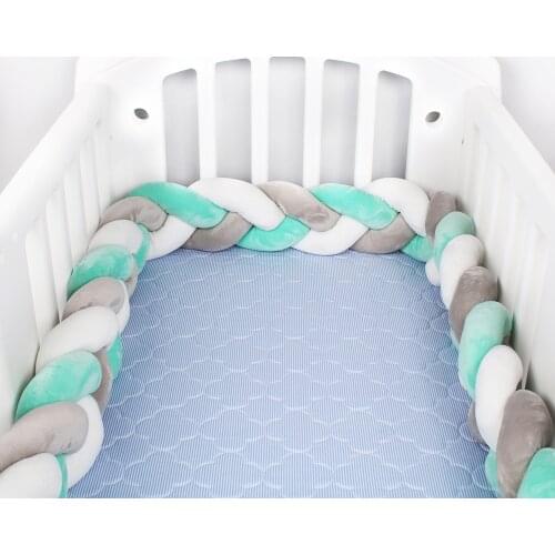 1Pcs 2M/3M/4M Baby Handmade Nodic Knot Newborn Bed Bumper Long Knotted Braid Pillow Baby Bed Bumper Knot Crib Infant Room Decor