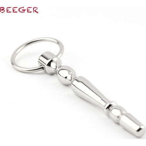 BEEGER Super Nova Penis Plug With Glans Ring, Tiered Urethral Stretcher with Glans Ring
