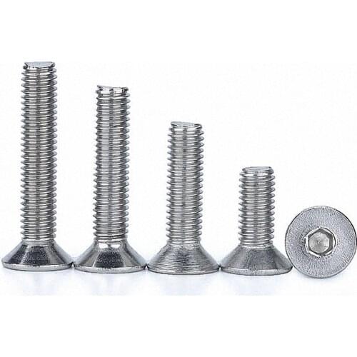 M6 M8 M10 DIN7991 Hex Socket Countersunk Head Cap Screw A4 316 Stainless Steel Marine Grade Allen Bolts 8 10 12 14 16 20-100mm