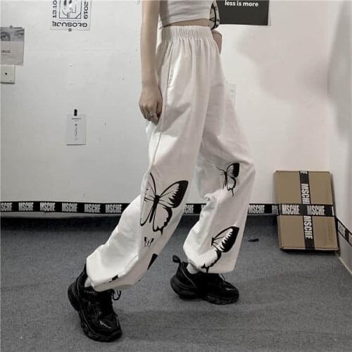 2021 Spring Summer New Pants Female Students Korean Harajuku Loose Casual Plus Fashion Streetwear Women Goth Sweatpants Trousers