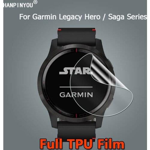 For Garmin Legacy Hero Saga Series Captain Darth Vader Rey 45mm 40mm Clear Soft TPU Hydrogel Film Screen Protector -Not Glass
