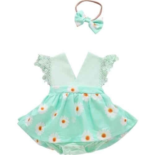 Citgeett Summer 0-24M Newborn Baby Girls Floral Lace Ruffle Romper Jumpsuit Sunsuit Tutu Skirts Clothes