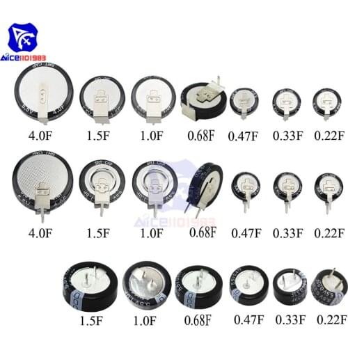 5.5V Capacitance 0.1F 0.22F 0.33F 0.47F 0.68F 1F 1.5F 4F Super Farad Capacitor H-Type V-Type C-Type Button Super Capacitor