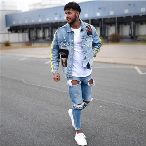 2021 Autumn/winter New Denim Trousers For Men With Broken Knees Fashion Trend Outdoor Casual Shopping Comfortable Jeans For Me