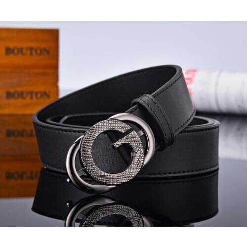 AoluolanFashion new Design G Letter buckle High Quality Cowhide Mens Woman Belts Casual Fashion Smooth buckle Belt Width 3.4cm