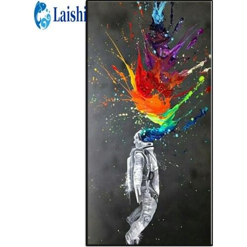 Doodle Astronaut Full Round Drill Diamond Painting Cross Stitch Kit Embroidery Craft Rhinestones Mosaic Art Wall Sticker Decor