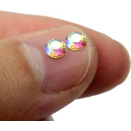 Nail Art Rhinestone Stickers Round Flatback Scrapbooking DIY Craft Rhinestone Beads Manicure Nail Decoration