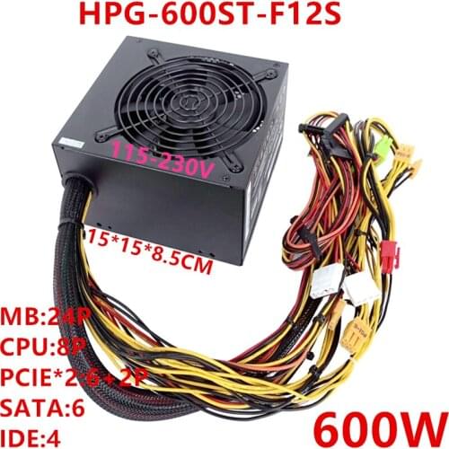 New Original PSU For Highpower Brand Wide Voltage Mute 600W Power Supply HPG-600ST-F12S