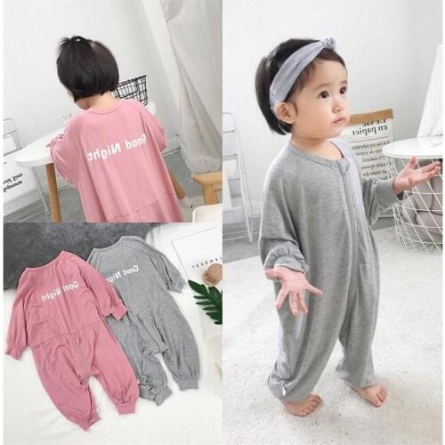 Zipper Korea Clothing Childrens Clothing Onesies Baby Pajamas Modal Sleeping Bag