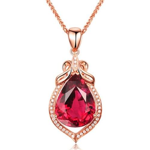 MOONROCY Crystal Chokers Pendant Necklace Rose Gold Color Blue Oval for Women Female Dropshipping Jewelry Wholesale Gift
