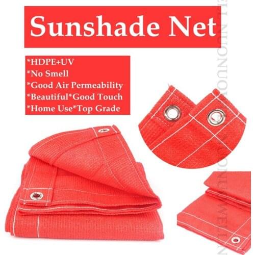 Customize Size Sunshade Net Red HDPE Anti-UV Sun Shade Home Terrace Balcony Privacy Safety Fence Netting Canopy Sunshade Nets