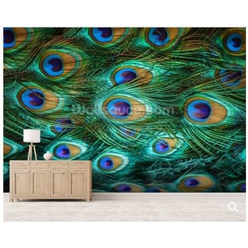Custom peacock wallpaper,Colorful peacock feathers fresco for living room bedroom sofa background wall decorated Wallpaper
