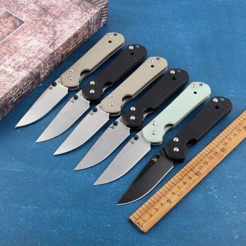 Portable tactical outdoor folding 9cr18mov blade G10 handle camping hunting mountaineering survival self-defense tool knife