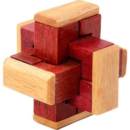 Simple 3D Wooden Puzzle Toys Game Kongming Lock Unique Classical Intellectual Cube Educational Toy Model Building Kits
