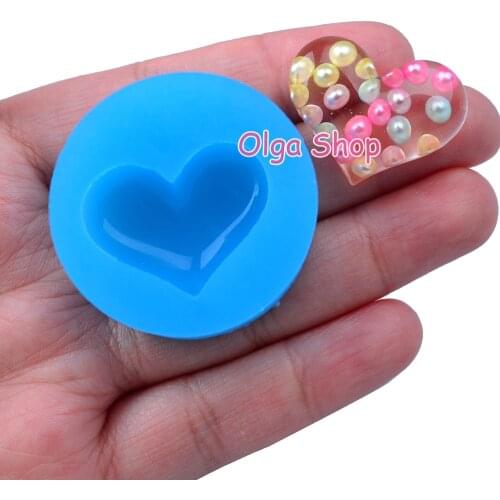 PYL594 18.0mm x 28.5mm Heart Silicone Mold Fondant Cake Decoration Candy Resin Clay Earrings Necklace Craft Soap Candle