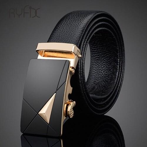 Belt Male Genuine Leather Strap Belts For Men Top Quality Automatic Buckle black Belts Cummerbunds cinturon hombre BL395