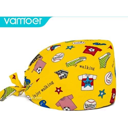 Nursing hats new adjustable Unisex pet beauty care nurse breathable scrub hat lab work cap wholesale pure cotton female work cap